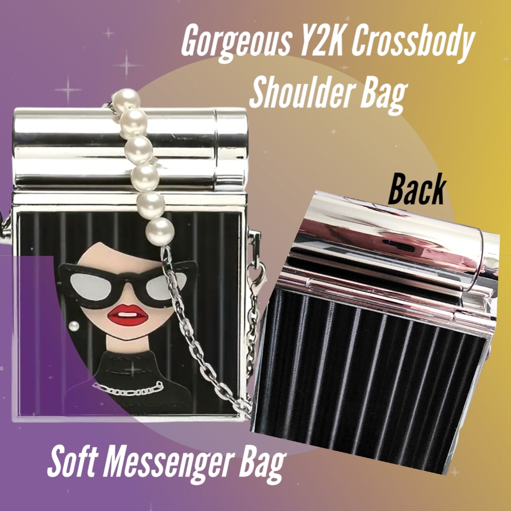 UNIQUE!! Y2K Messenger Crossbody Shoulder Bag with Trendy Girl Design